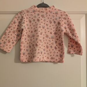 $ 💥3/$24 Vintage Pink‎ Charming Floral Long Sleeve Mock Turtleneck
